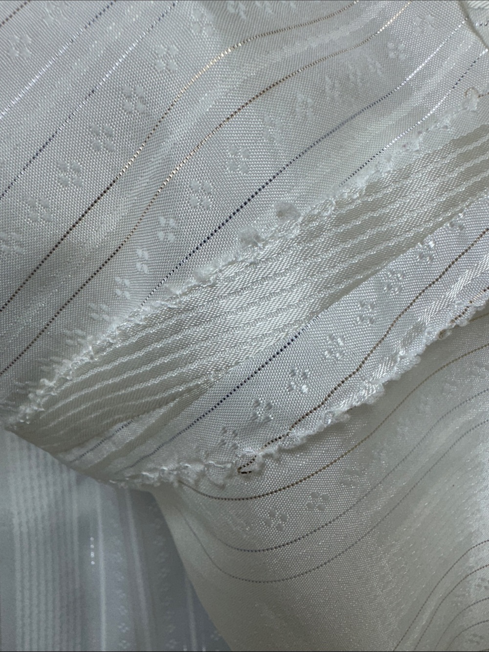 Ivory Ruffled Satin-Style Blouse with Statement Front - Picture 6 of 14